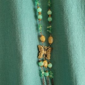 Butterfly necklace,  some real stones.